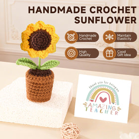 SINIRELLA sunflower crochet adds cheer to teacher gifts.
