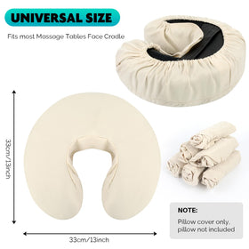 SINLAND universal-fit face cradle cover fits crescent pillows securely.