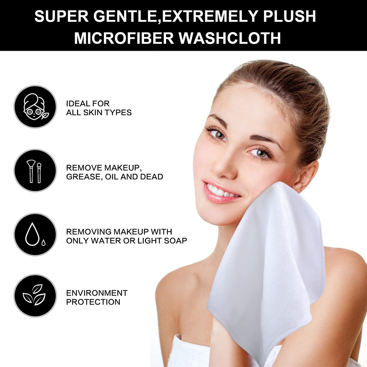 SINLAND makeup removal cloth use with water for light cleansing