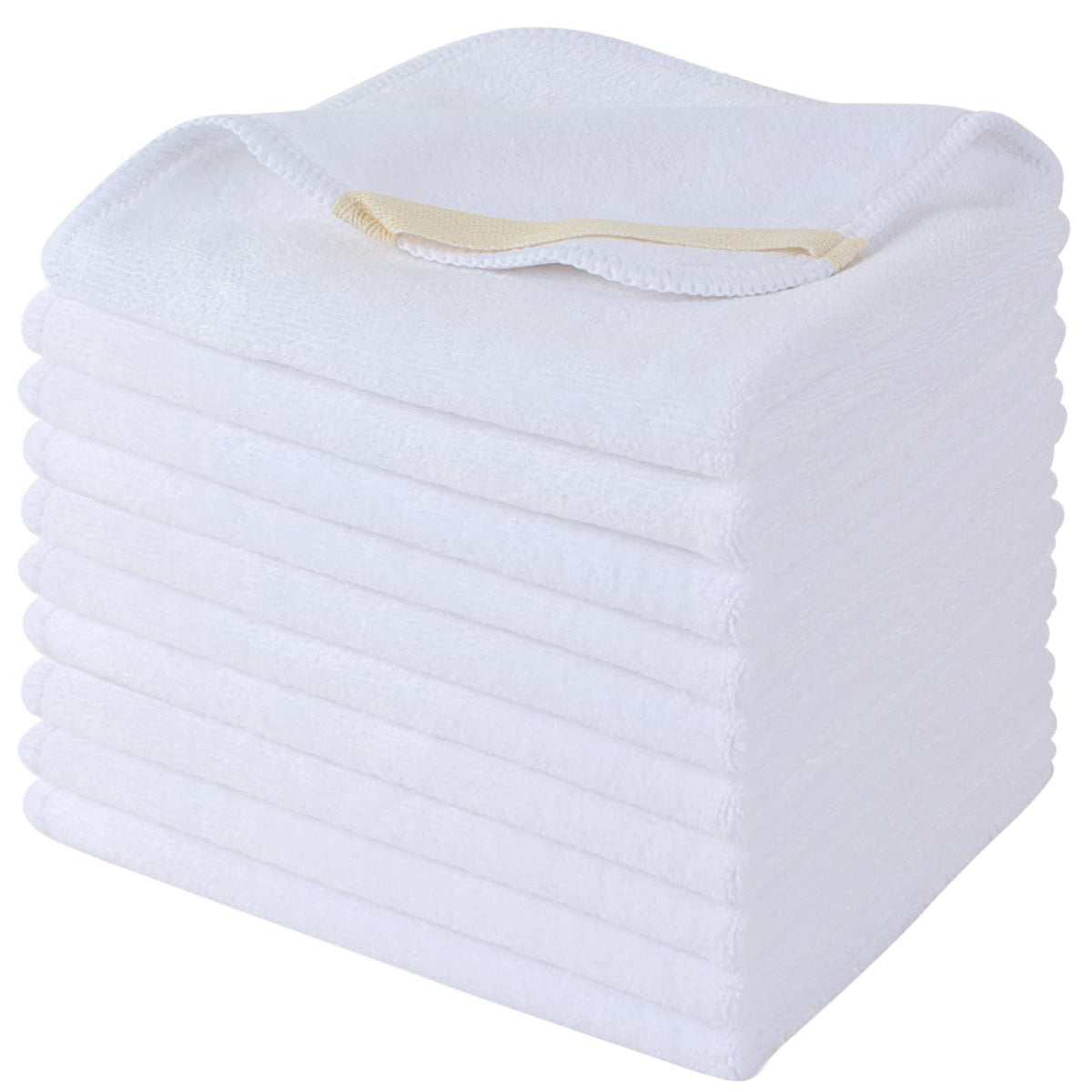 SINLAND microfiber face cloth 12x12 front view in white for daily cleansing