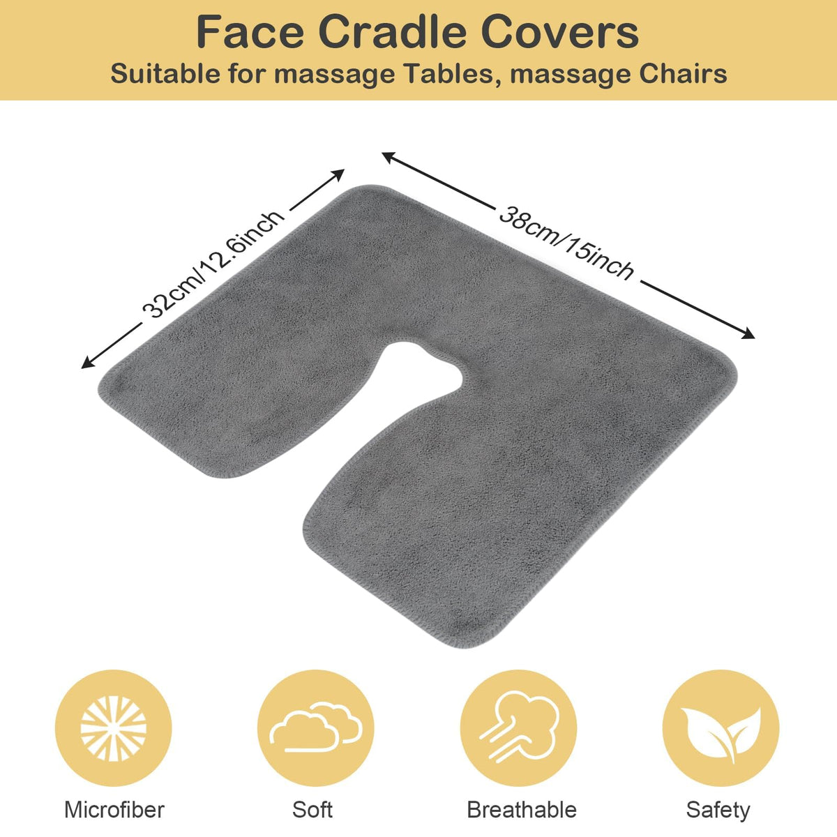 SINLAND large-size microfiber cover fits standard crescent cushions securely