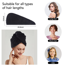 Sinland microfiber hair-drying cap back view showing secure fit