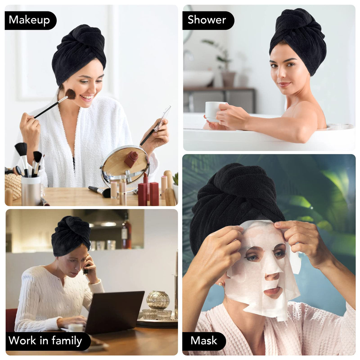 Sinland hair-drying cap wrapped twist securing hair without pulling
