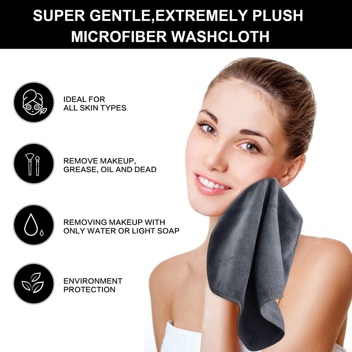 SINLAND soft makeup remover cloth ready for makeup removal with minimal products.