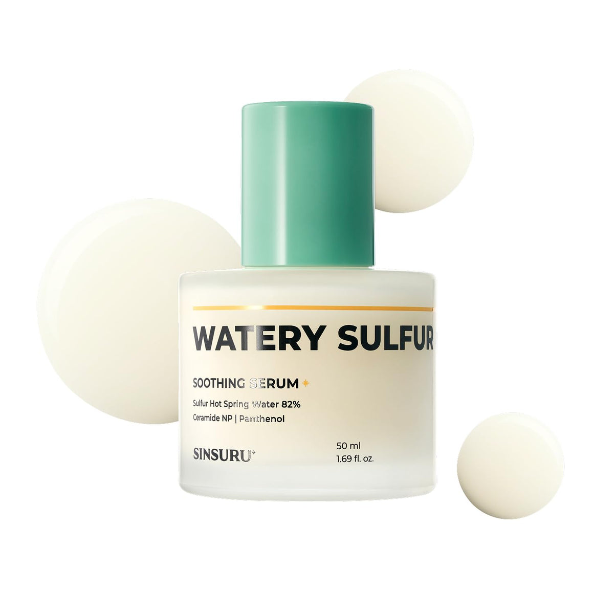 SINSURU Watery Sulfur 82 serum bottle for fragrance-free acne care