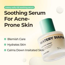 SINSURU Watery Sulfur 82 serum texture swatch reveals light, absorbent feel