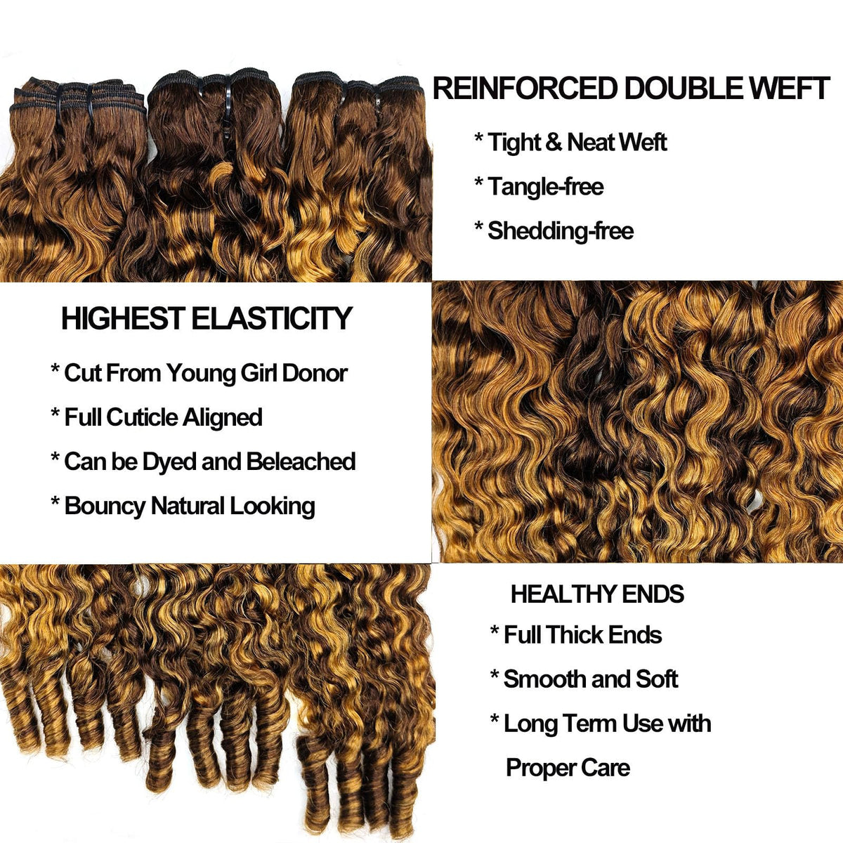 Sinuowei Burmese curly bundles 18 inch water wave hair for layered, voluminous looks and easy blending