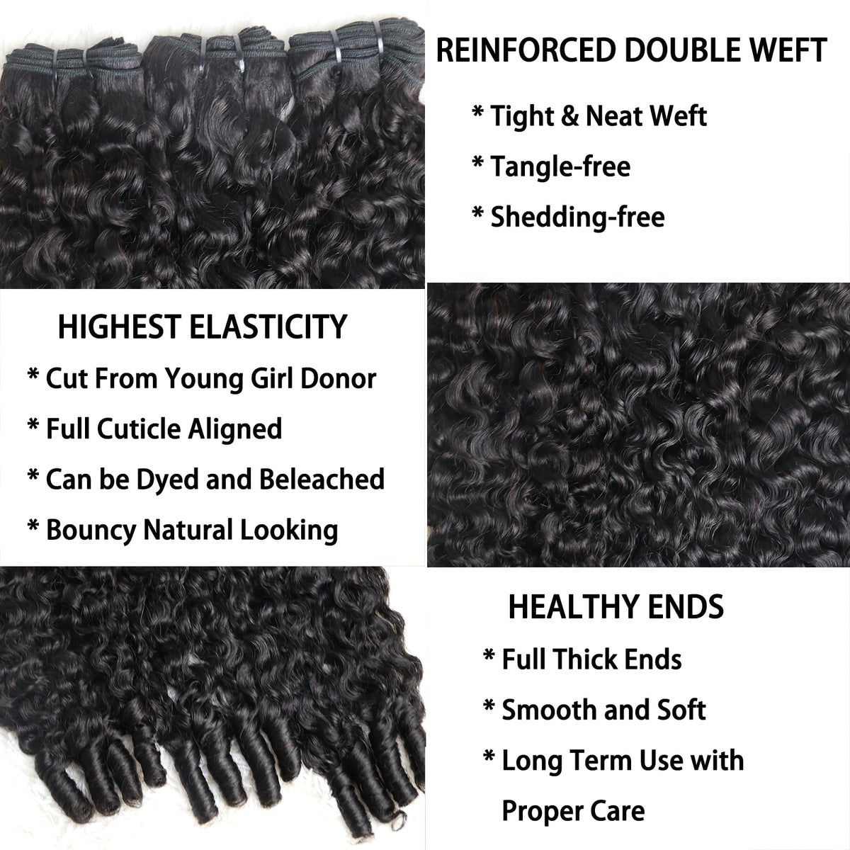 Sinuowei Water Wave Burmese curly bundles 20 inch natural black for versatile styling