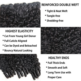 Sinuowei Water Wave Burmese curly bundles 20 inch natural black for versatile styling