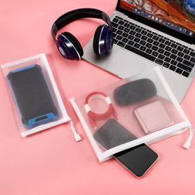 Sinzip cosmetic bag with see-through design simplifies organizing at home, school, or office.
