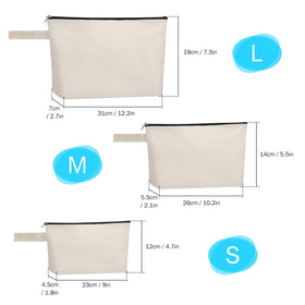 Sinzip large canvas pouch suitable for travel essentials and larger items.