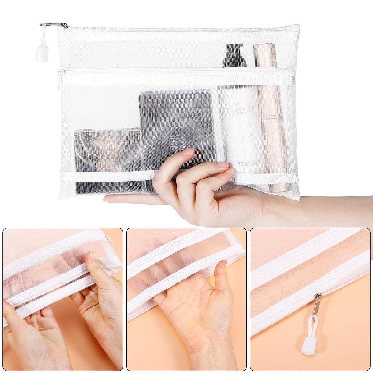 Nylon mesh travel pouch by Sinzip keeps small gear secure.