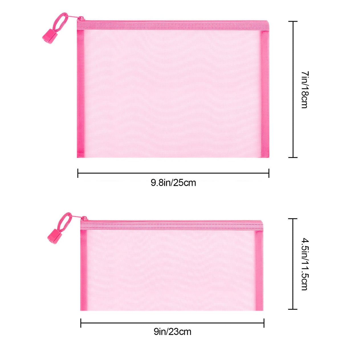 Sinzip pink mesh pouch in a travel setup, keeping items tidy and visible.