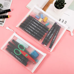 Sinzip zipper mesh pouch keeps cables and cosmetics neat, visible, and accessible.