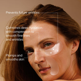 SiO Beauty eye-smile lift patches applied for overnight smoothing