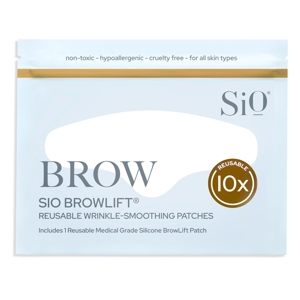 SiO Beauty Mid-Brow 11's Lift patch between brows smoothing fine lines.