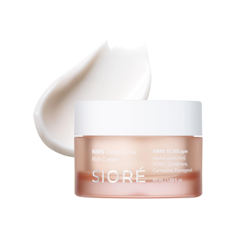 SIORÉ NMN Deep Glow Rich Cream jar front view shows firming hydration