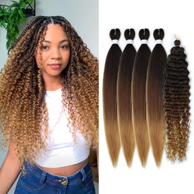 Siphis brown to honey blonde ombre braiding hair for natural-looking color blend.
