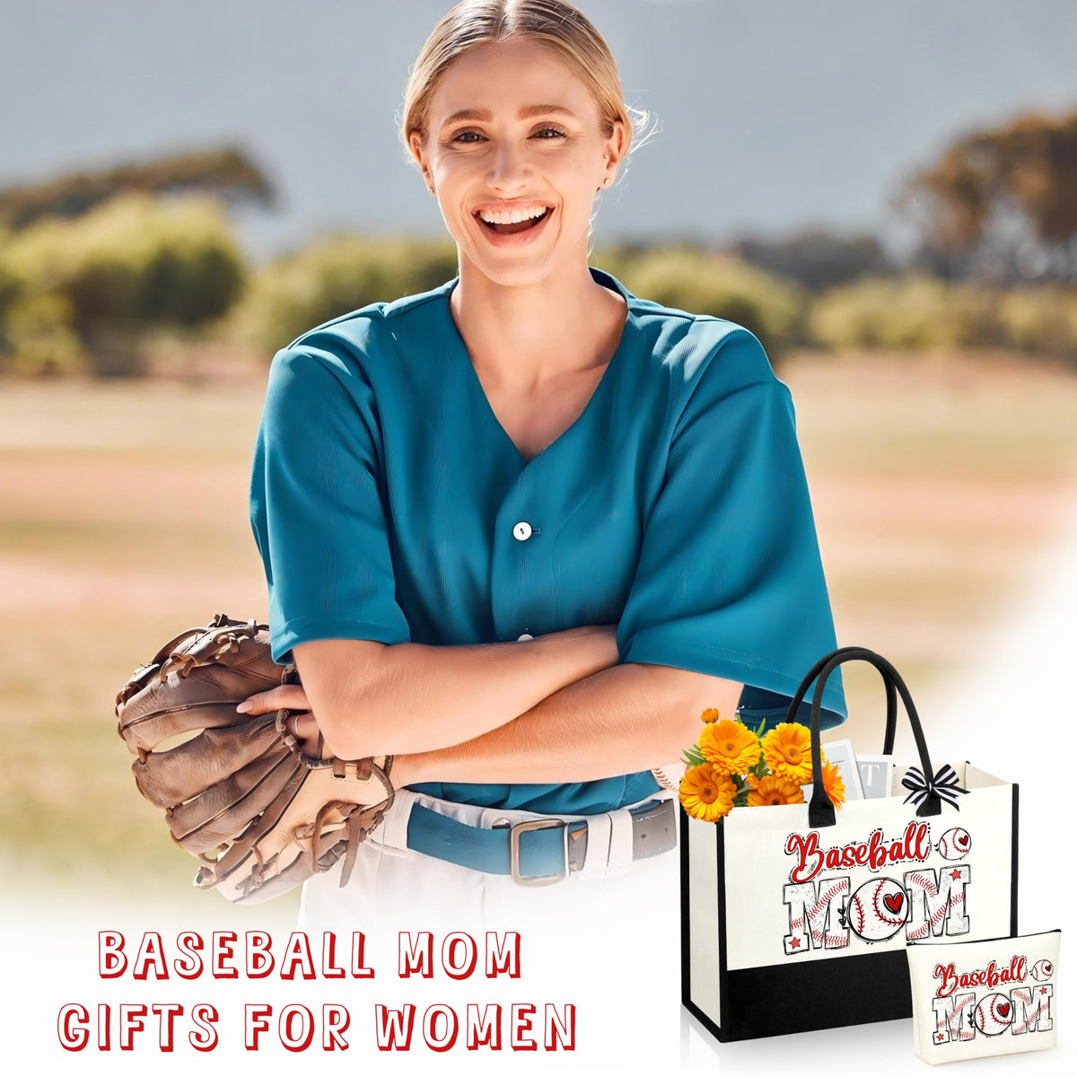 SiplyHaven Baseball Mom tote interior with snacks and gear organized neatly.