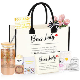 SiplyHaven Boss Lady gift tote bag with durable canvas for daily work and travel