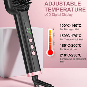 SIQUER hair straightener brush heats up in 45 seconds for fast results