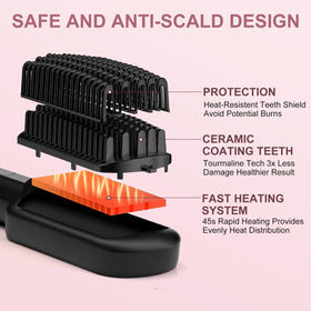 SIQUER hair straightener brush temperature scale for customizable styling