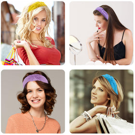 SIQUK knotted headbands lavender tone enhances subtle chic ensembles.