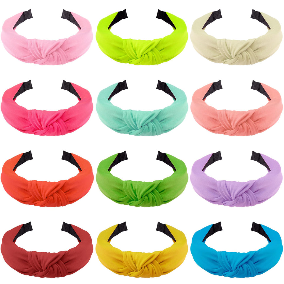 SIQUK knotted headbands pack in 12 colors for versatile styling.