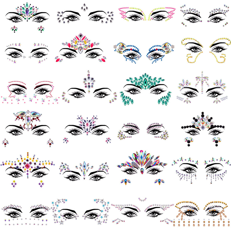 SIQUK mermaid face jewels stickers add festival sparkle and easy glow.