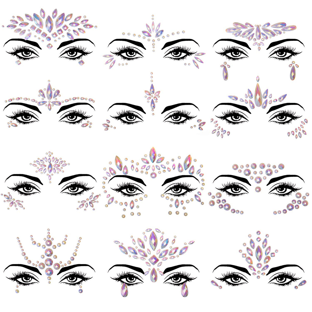 SIQUK noctilucent face jewels glow softly for night party looks