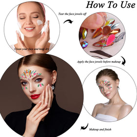 SIQUK self-adhesive face jewels easy to apply for bold eye designs