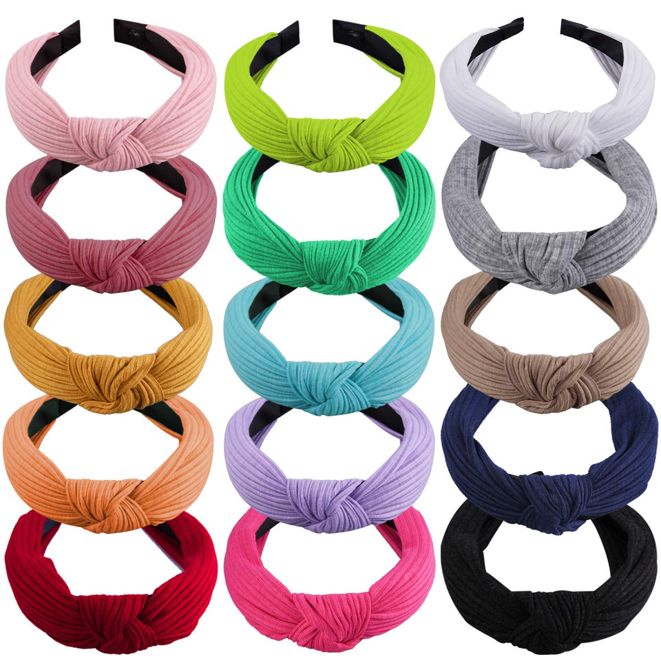 SIQUK top knot headband cross knot close-up showing secure design
