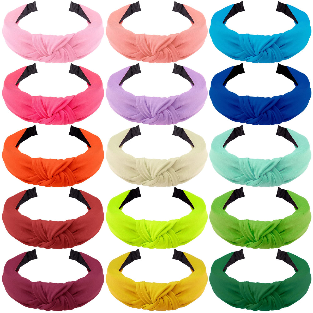SIQUK top knot headbands in a 15-color pack for daily styling and versatility