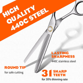 Sirabe professional barber scissors – stainless steel for durable salon use.