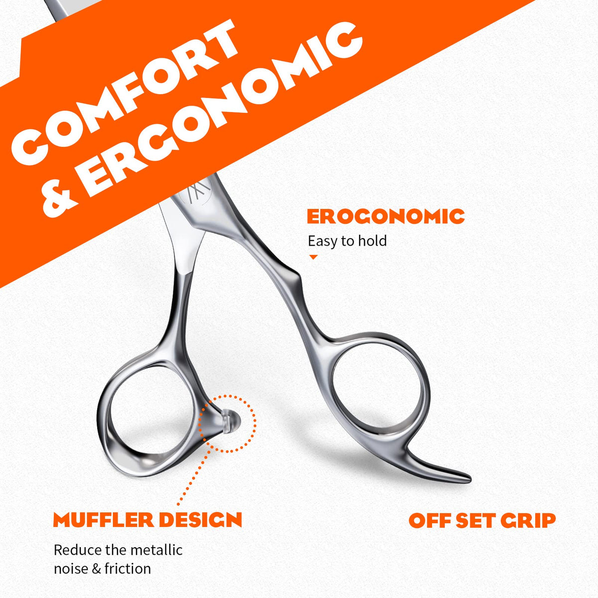 Sirabe scissors adjustment dial – easy tightening for consistent performance.