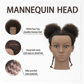 Sirydtm afro kinky curly head offers realistic texture for curling and straightening practice