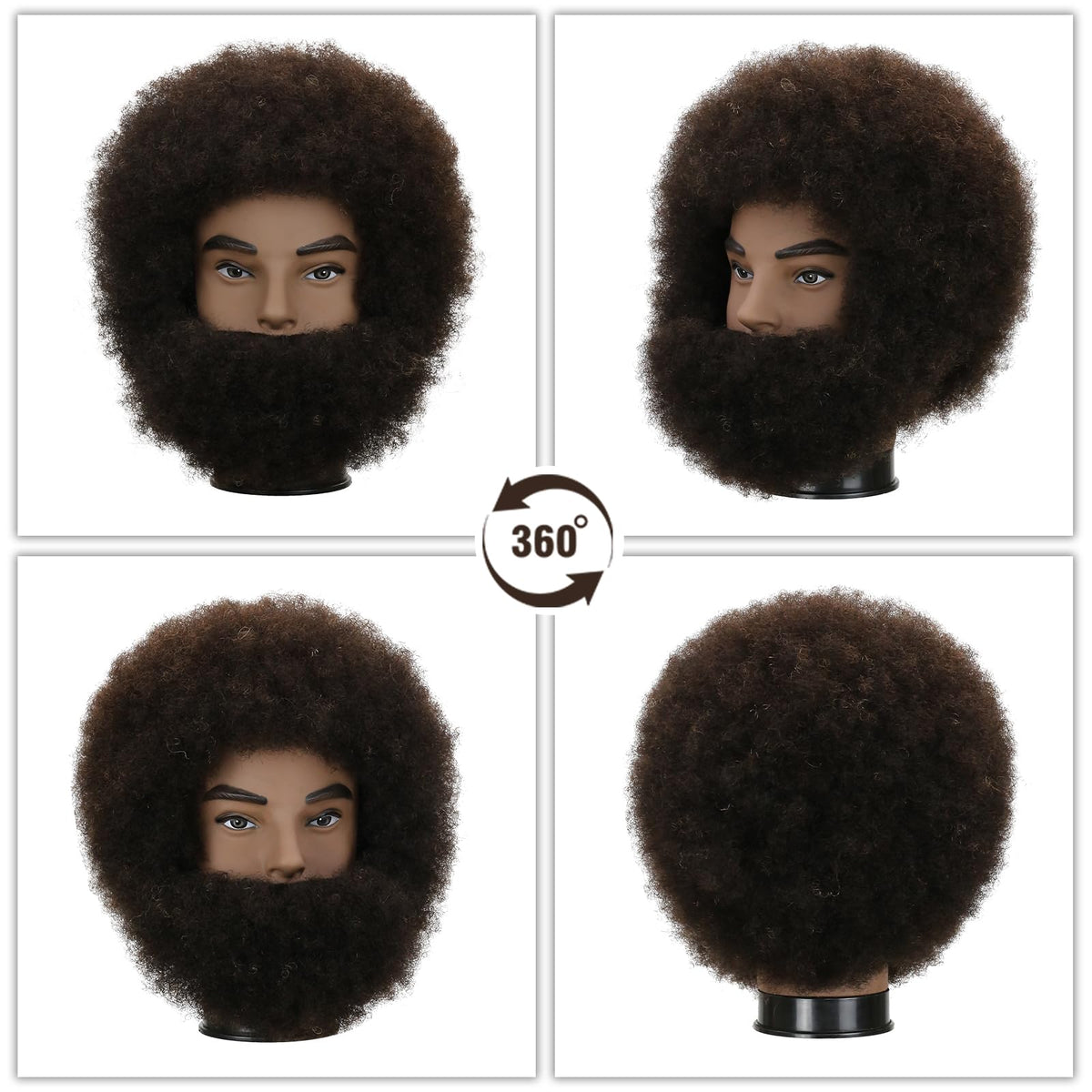 Sirydtm male mannequin head with beard for realistic barbering and styling drills