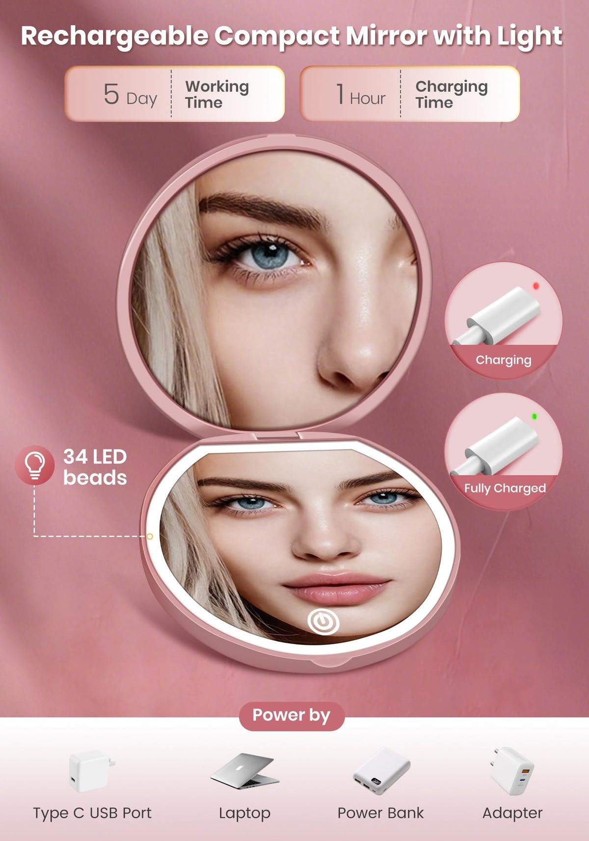 SisKokoro dimmable brightness control for subtle or bright illumination