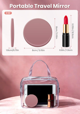 SisKokoro rose color compact mirror adds stylish flair to your kit