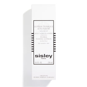 Packaging close-up of Sisley Paris Floral Toning Lotion highlighting premium design.