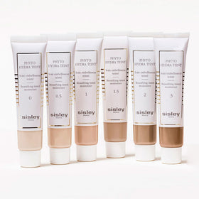 Sisley Phyto-Hydra Teint No.1 Light natural glow backdrop emphasizes skincare-inspired makeup.