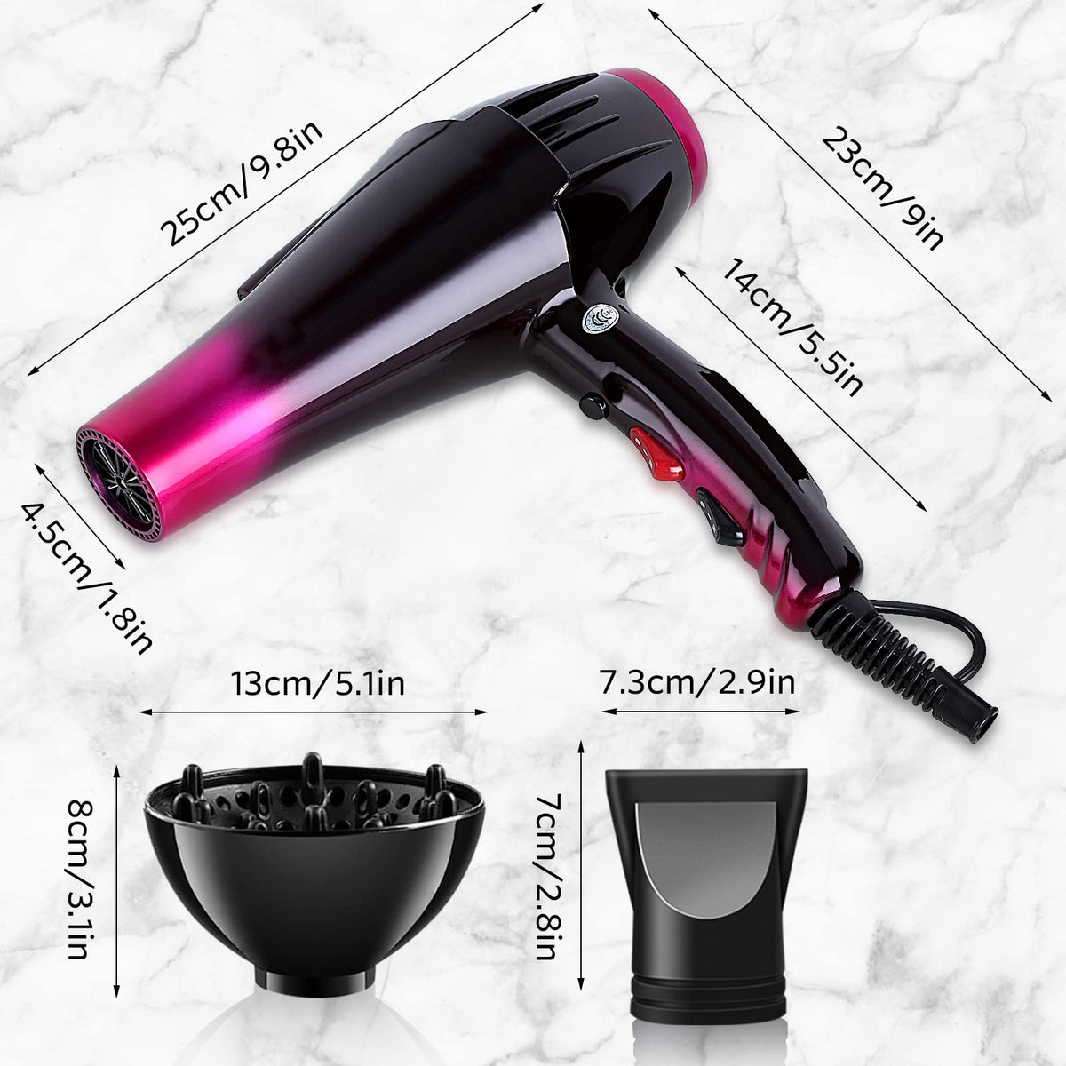 SISROL ionic hair dryer with ion technology for frizz reduction.