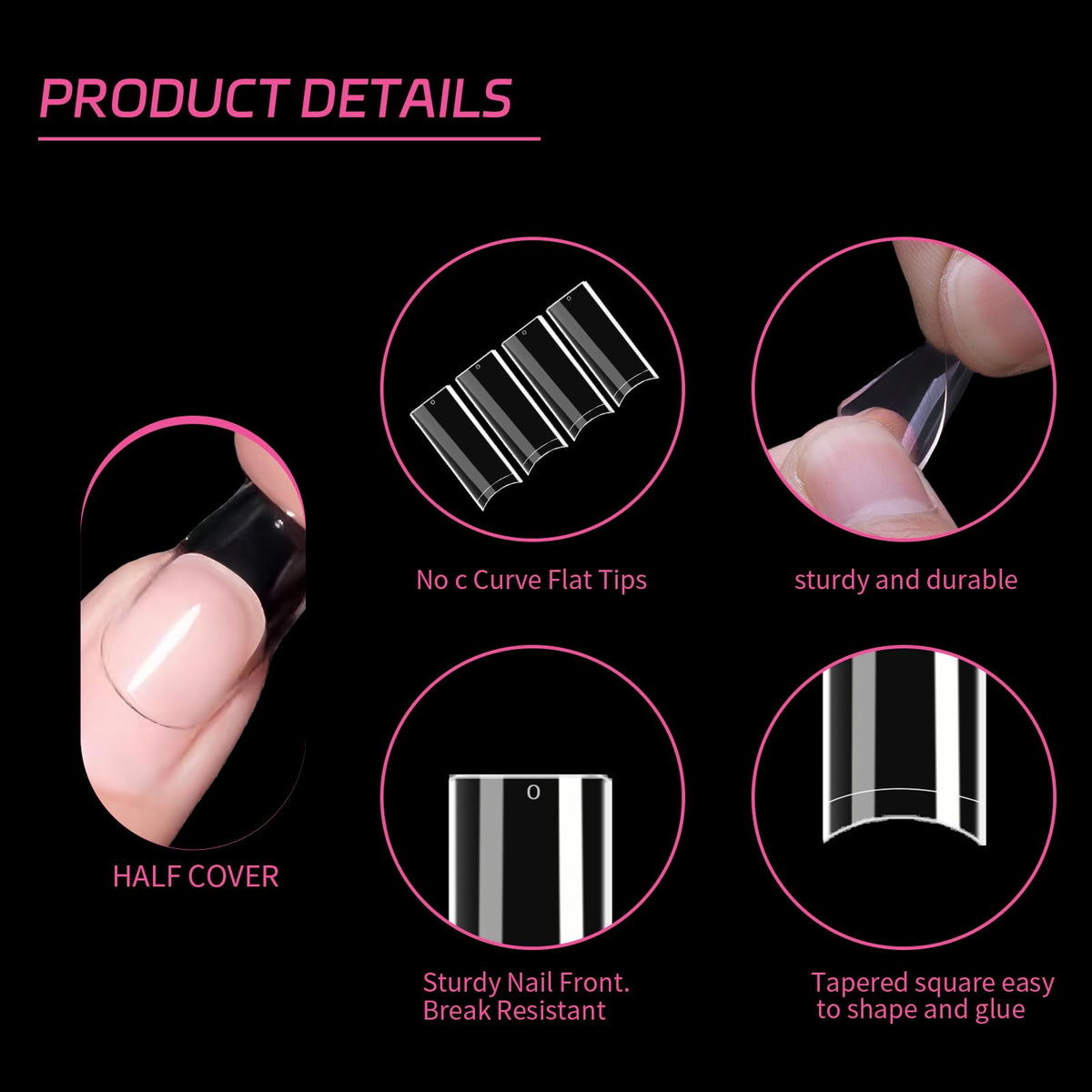 SITELENABY square half-cover tips with clean modern appearance.