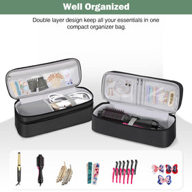 SITHON top layer pocket with elastic bands keeps brushes and pins secure.