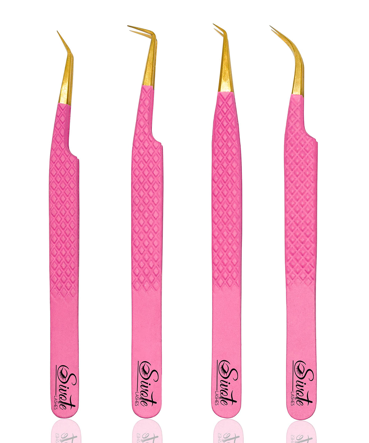 SIVOTE fiber-tip eyelash tweezers in pink for precise lash placement during extensions