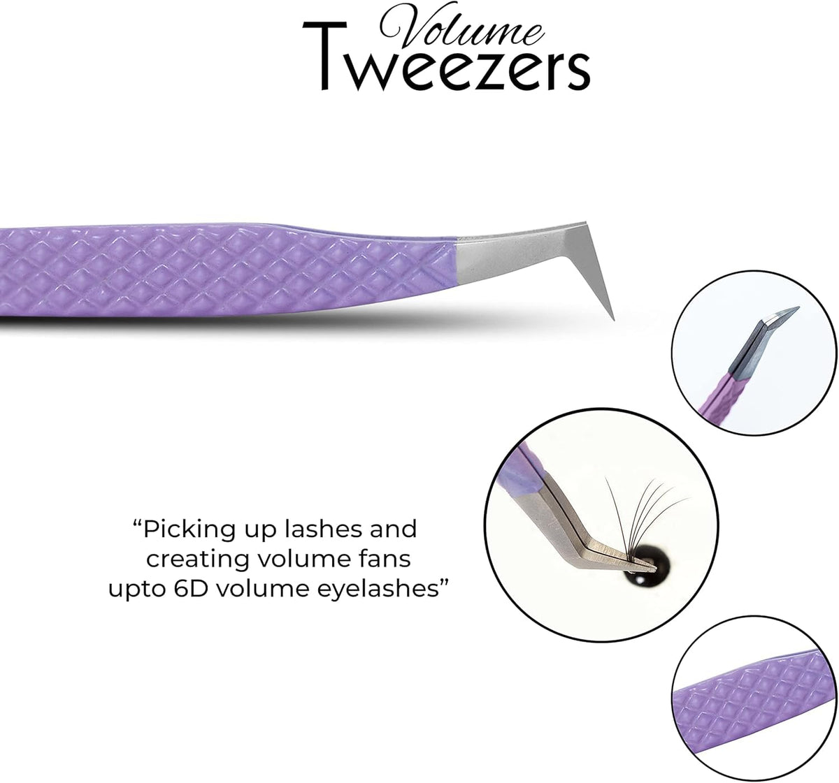 SIVOTE fiber-tips tweezers in pastel for gentler lash handling