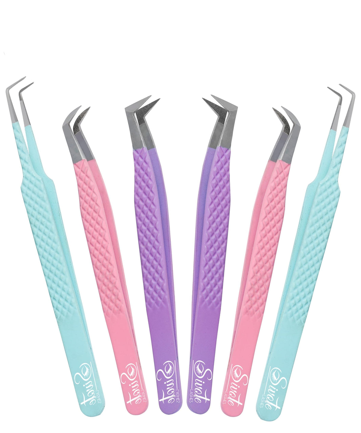 SIVOTE lash tweezers with volume boot in pastel colors for precise lash pickup