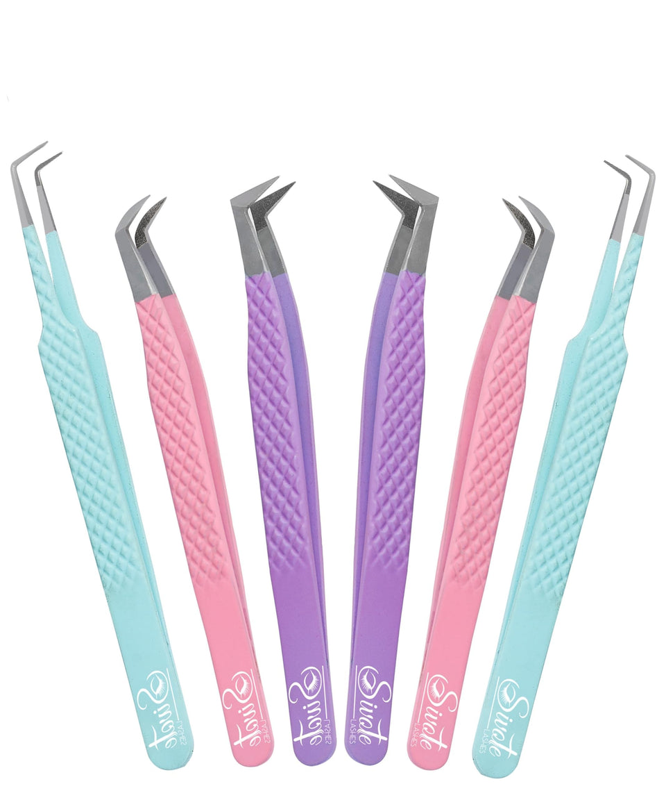 SIVOTE lash tweezers with volume boot in pastel colors for precise lash pickup