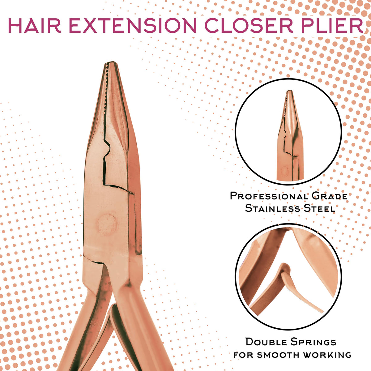 SIVOTE micro beads closer plier in rose gold for secure bead closures