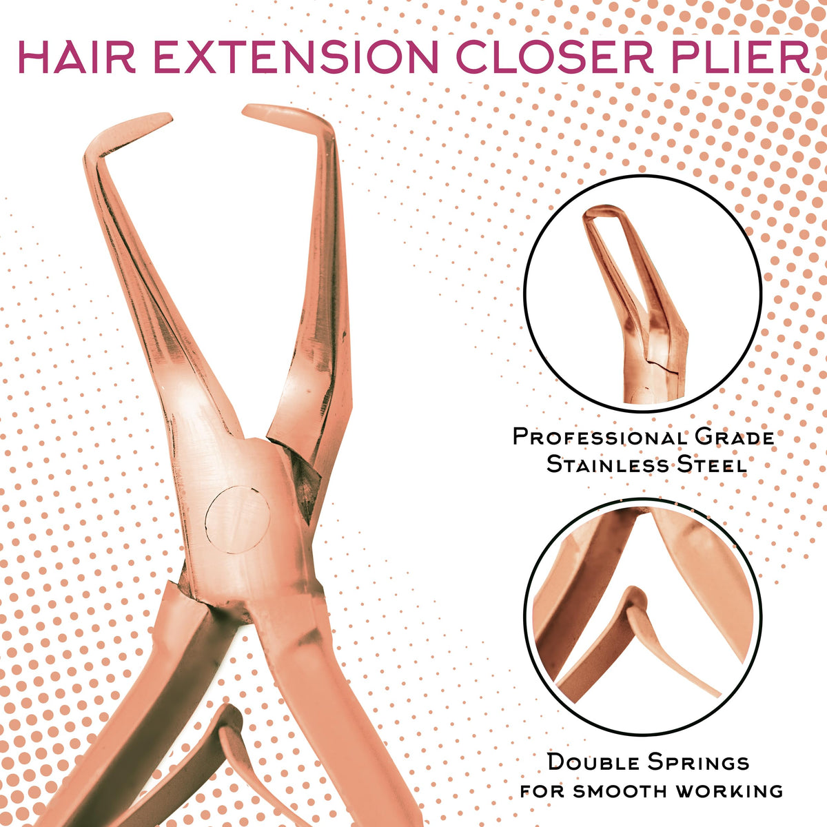 SIVOTE pliers close-up in rose gold highlighting comfortable non-slip grip